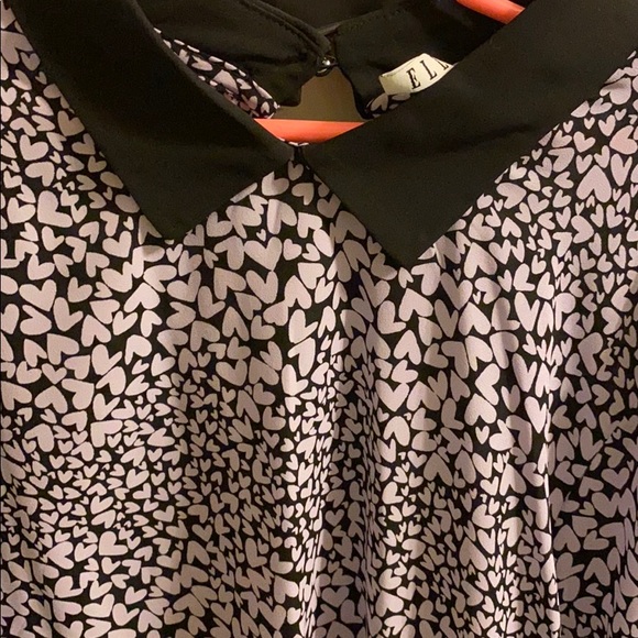 ELLE BLOUSE PURPLE WITH HEARTS ONLY WORN ONCE - Picture 2 of 3